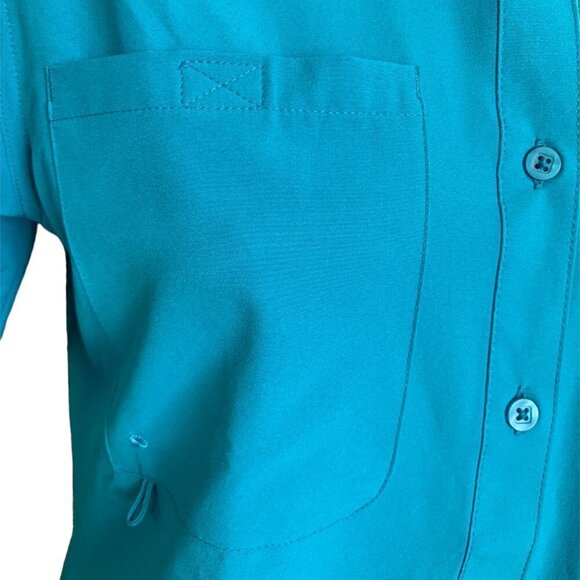 World Wide Sportsman Activewear Fishing Button Up Shirt Women S Blue 133B - Picture 9 of 16